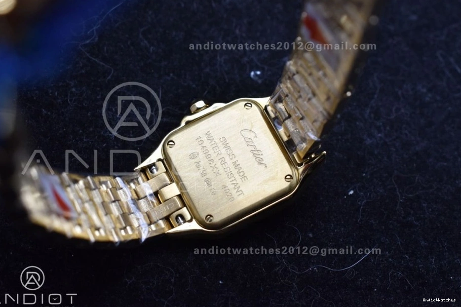 Full 1000 Best Full YG On Edition White YG Quartz BVF Bracelet Panthère Compact 1:1 22mm Ronda Dial 0417